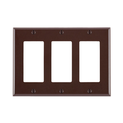 Leviton 80411 Wallplate 3 Gang Standard Size Thermoset Brown