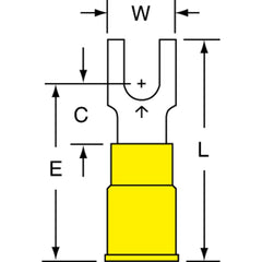 3M 3M 7010397429 Block Fork Terminal 8 Stud Crimp 50 Pack