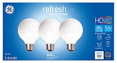 GE G E Lighting 43317 G25 Led Bulb 5.5W 5000K Dimmable 3 Pack