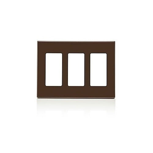 LEVITON Leviton Telcom 80311-S0 3-gang Decorator Screwless Wallplate