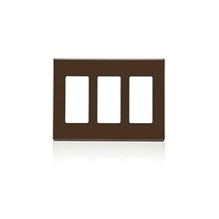 LEVITON Leviton Telcom 80311-S0 3-gang Decorator Screwless Wallplate