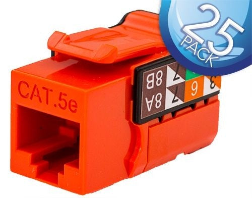 INTELLINET Intellinet 351-v2607/or/25 Cat5e Keystone Jack Orange 25pk