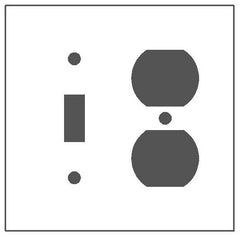MULBERRY METAL PRODUCTS Mulberry Metal Products 86532 combination wallplate 2-gang (4.5 in H x 4.562 in W)