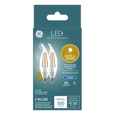 GE G E Lighting 93121491 Led Dusk to Dawn Bulb 5W 2 Pack