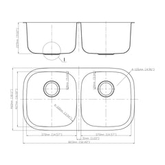 DAKOTA Dakota Plumbing Products GSR-16-5050 Undermount Kitchen Sink