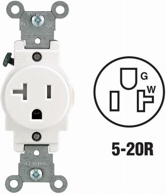LEVITON Leviton R52-T5020-0WS 20A Tamper-resistant Receptacle 10-pack