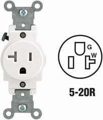 LEVITON Leviton R52-T5020-0WS 20A Tamper-resistant Receptacle 10-pack