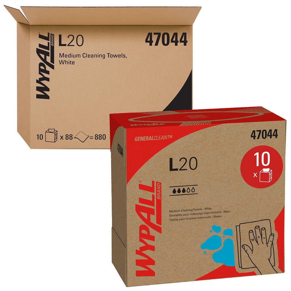 KIMBERLY-CLARK Wypall 47044 L20 Dry Pop-up Wipes 88 Sheets 4-ply