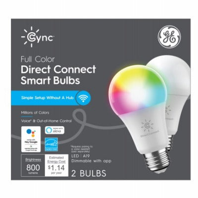 GE G E Lighting 93128982 A19 Smart Led Bulb 9.5W 2 Pack