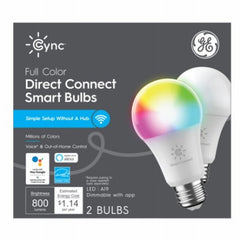 GE G E Lighting 93128982 A19 Smart Led Bulb 9.5W 2 Pack