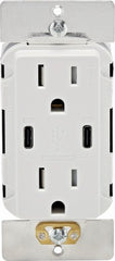 LEVITON Leviton R02-T5636-0BW Decora Usb-c Outlet 15A 60W