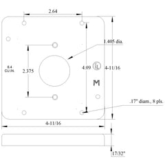 MULBERRY METAL PRODUCTS Mulberry Metal Products 11503 Raised Cover for Single Receptacle 1/2 Inch (4-11/16 Inch)