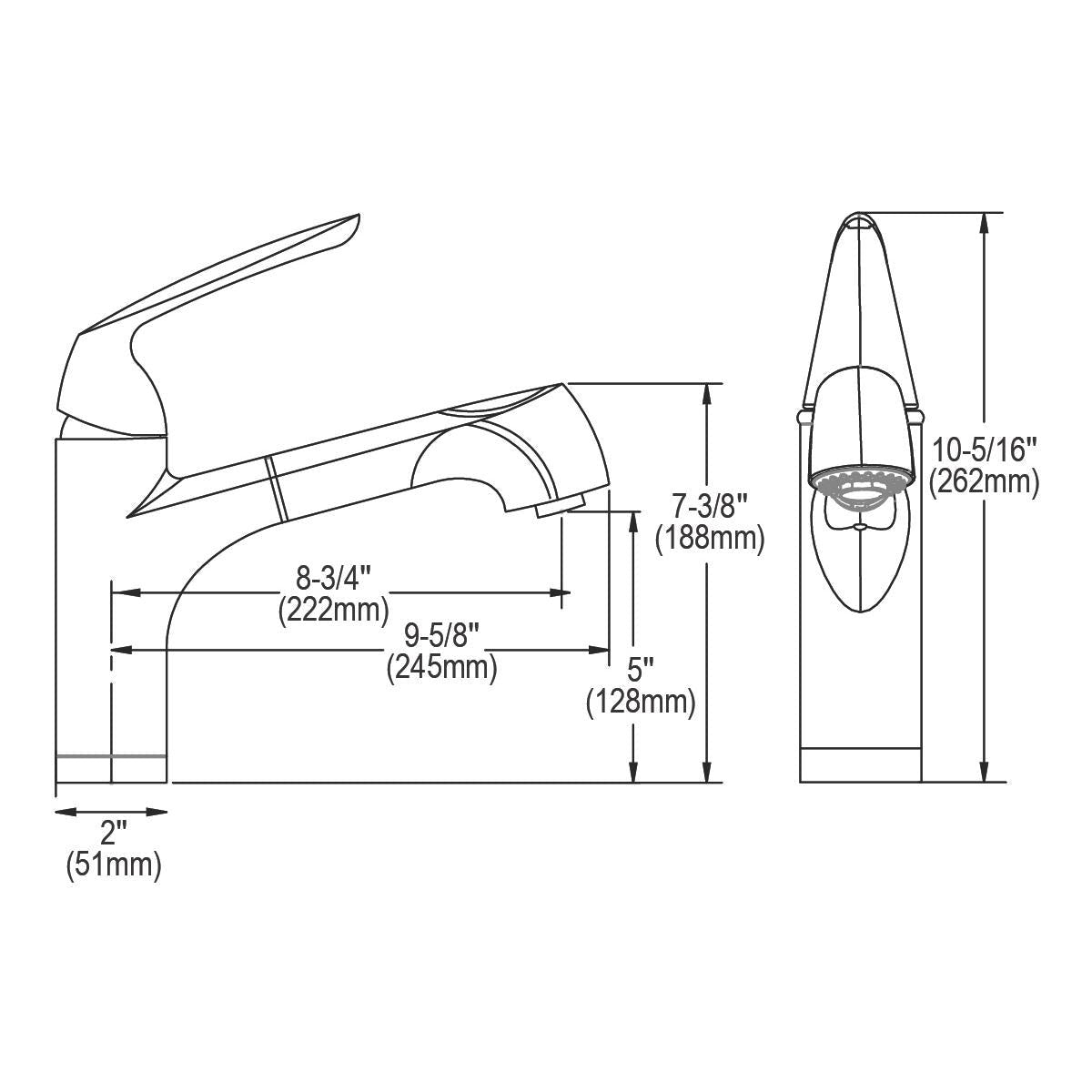 ELKAY Elkay LKGT1042CR Gourmet Single Hole Bar Faucet Pull-Out Spray and Lever Handle (1 Hole) LKAV1061MBCR