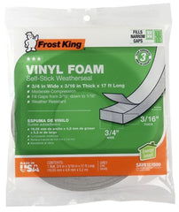 FROST KING Thermwell V449H Vinyl Foam Weather-strip Tape Gray
