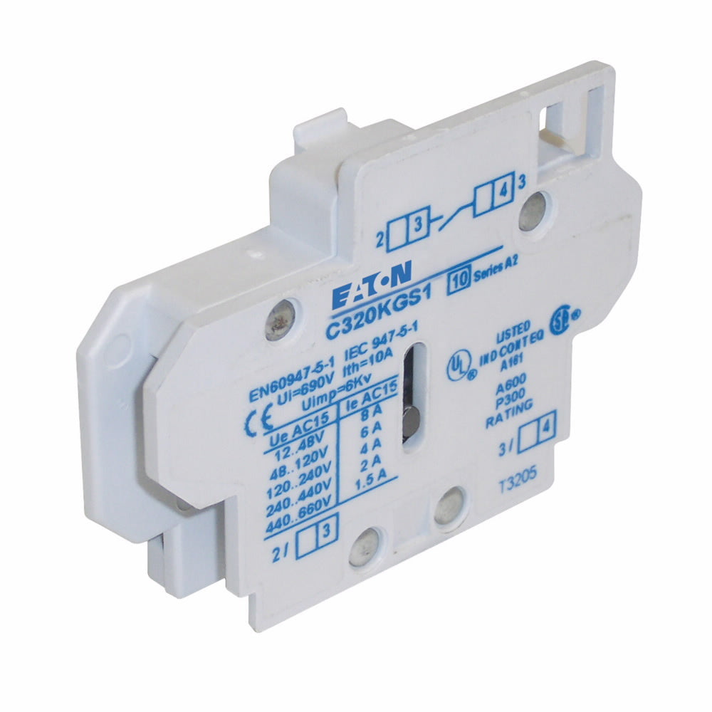 EATON EATON C320KGS1 Auxiliary Contact 600 VAC 10 A Side Mount