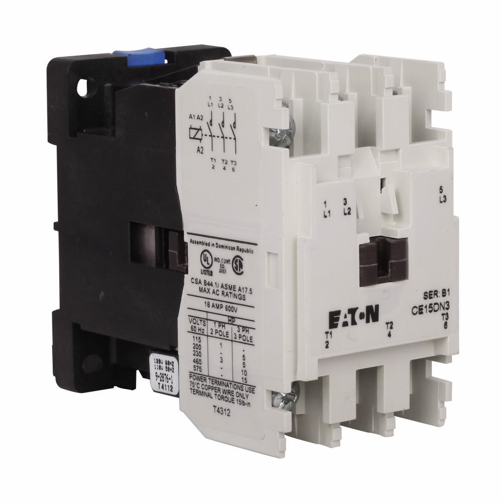 EATON Eaton CE15DN3TB Contactor 18A 24V 50-60Hz