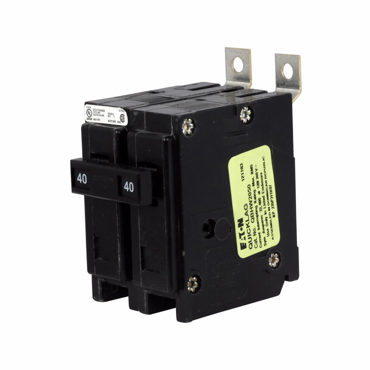 EATON Eaton QBHW2040 Quicklag Industrial Thermal Magnetic Circuit Breaker 40 Amp 2 Pole 120/240V
