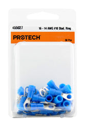 RHEEM RHEEM 455027 Insulated Ring Terminal, #10 Stud, 16-14 AWG, Blue (Pack of 50)
