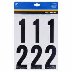 HILLMAN Hillman Fasteners 842274 Vinyl Number Set 3 in Black White 6pc