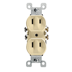 LEVITON Leviton 223-I Duplex Receptacle 15 Amp 125 Volt (4.3 x 1.5 x 1 in) 006-00223-00I