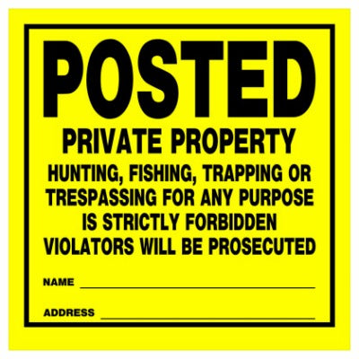 HILLMAN Hillman Fasteners 840167 Private Property Sign Yellow 11x11