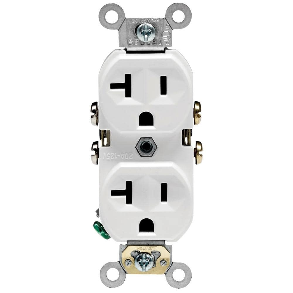 LEVITON Leviton R62-CBR20-00W Commercial Grade Duplex Outlet 20A (1-Pack) CBR20-W