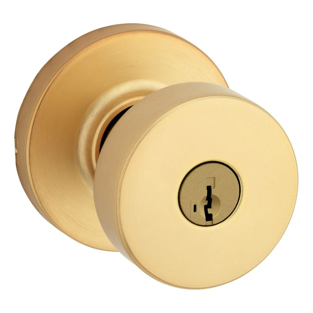KWIKSET Kwikset 740PSKRDT-4S Pismo Knob Entry Lock Smartkey Satin Brass