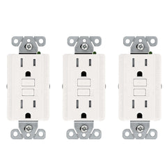CYBER TECH LIGHTING Cyber Tech Lighting GLS15ATR-WH-3PK Tamper Resistant Self-Testing GFCI 15A (3 Pack)