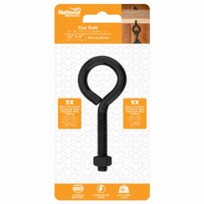 NATIONAL HARDWARE National Mfg N820-105 Eye Bolt with Nut 3/8 X 4 Inches