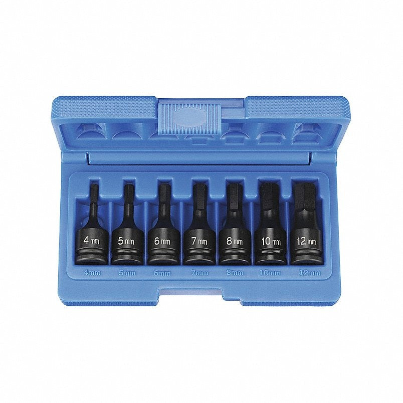 GREY PNEUMATIC Grey Pneumatic 1297mh Hex Socket Set 3/8 in Drive Metric 7pc