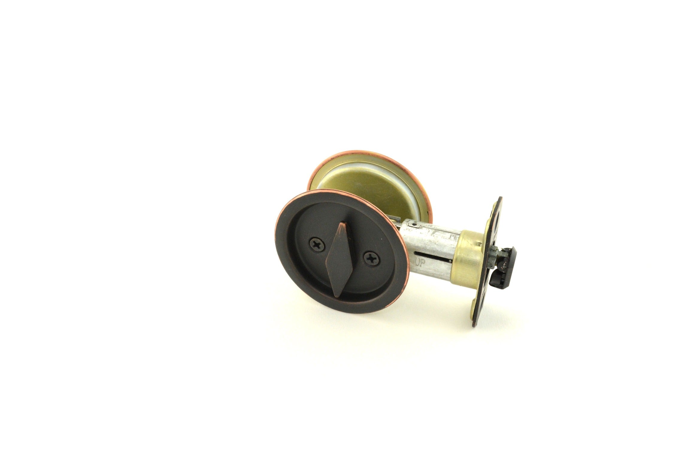 KWIKSET Kwikset 335-11P Round Privacy Pocket Door Lock