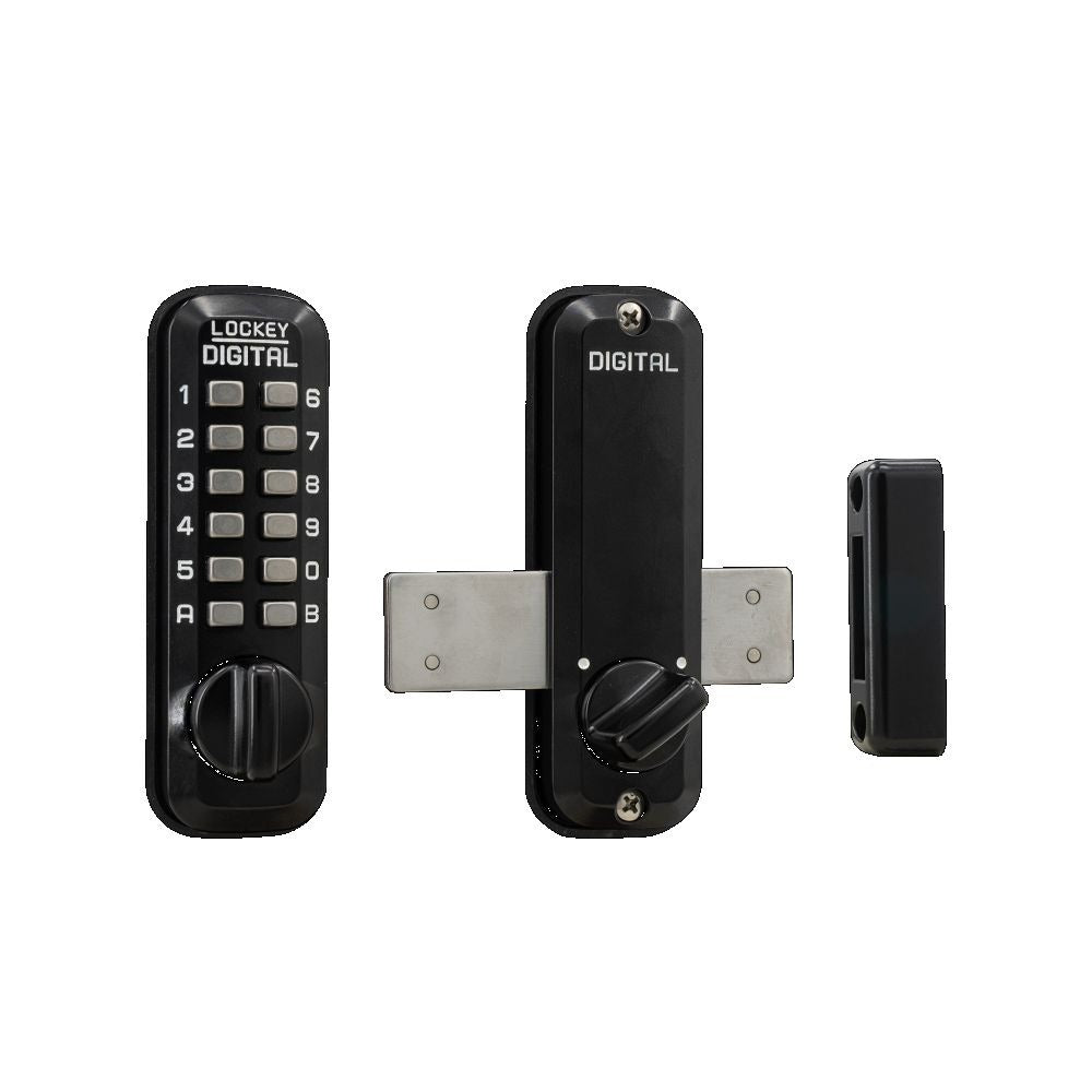 LOCKEY Lockey M220JBMG Keyless Surface Mount Deadbolt Jet Black