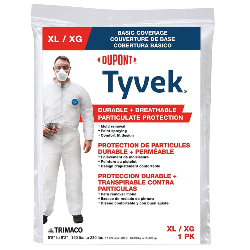 DUPONT Dupont 14123 Trimaco Tyvek Disposable Coverall X-Large (No Elastic)