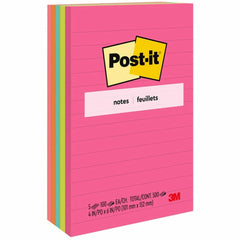 3M 3M MMM6605AN Post-it Notes (4 x 6, 100 Sheets/Pad, 5 Pack) 6605AN