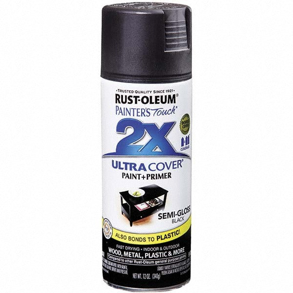 RUST-OLEUM Rust-oleum 334097 Enamel Spray Paint Black Semi-gloss 12 Oz