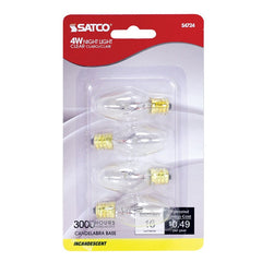 SATCO-NUVO Satco-Nuvo S4724 4C7 incandescent C7 bulb 4W (4 pack)