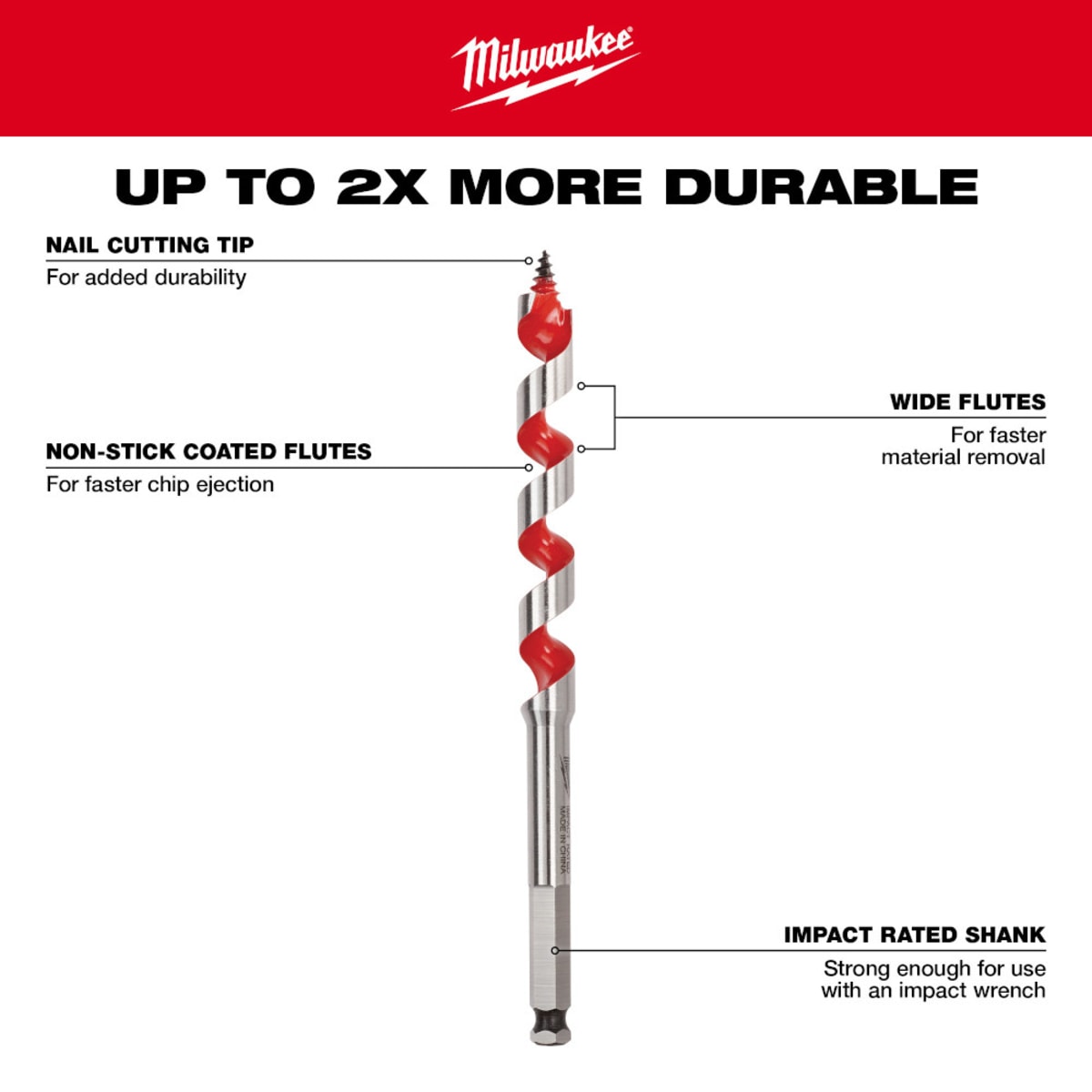 MILWAUKEE Milwaukee 48130623 Ship Auger Bit 5/8 in x 6 in Replacement MPN