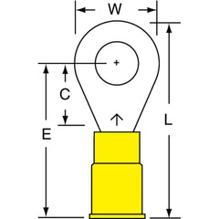 3M 3M 7010349242 Ring Terminal 12-10 Awg Crimp 1/4 in Stud 50 Pack