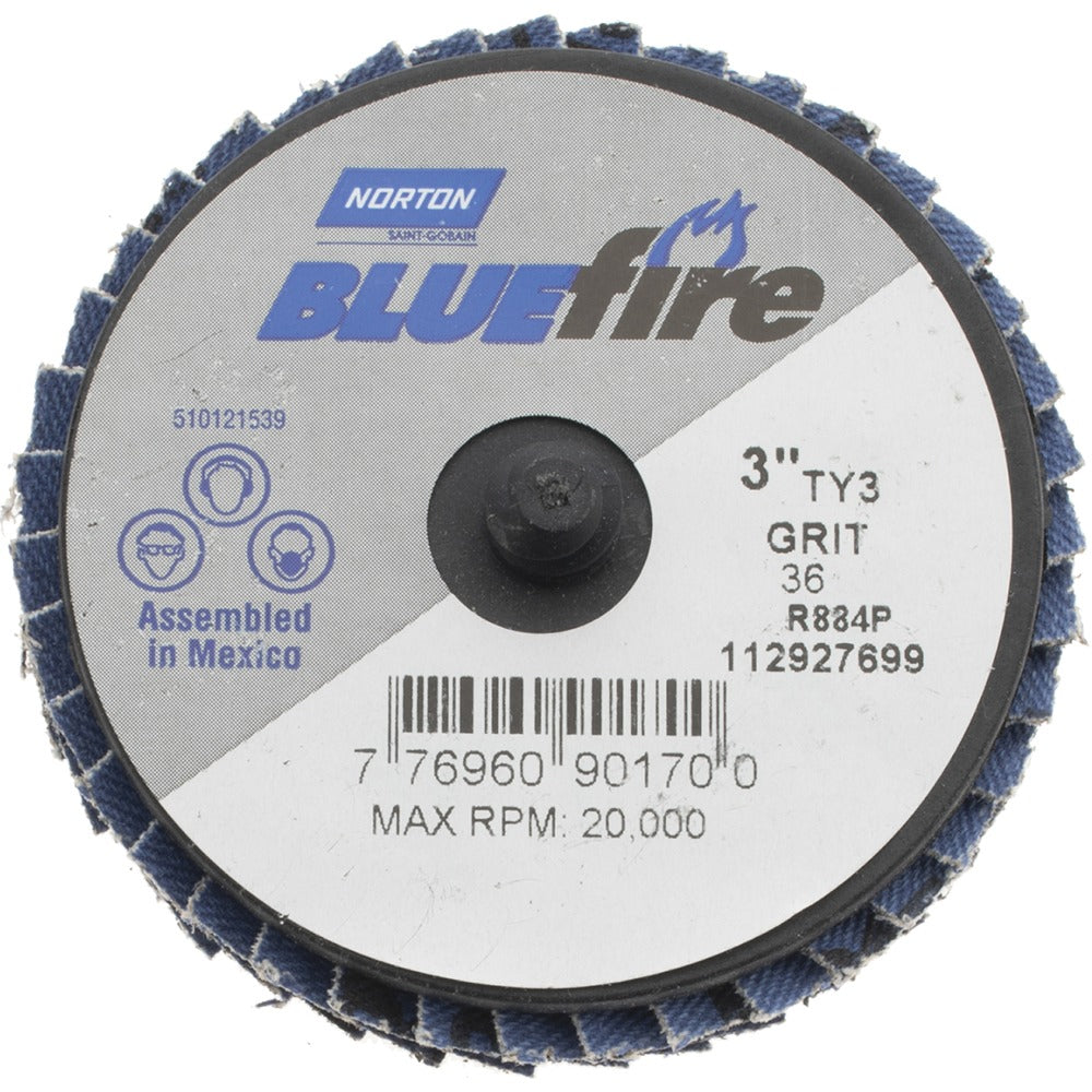 NORTON Norton 77696090170 Flap Disc 36 Grit Type 27 3 Inch