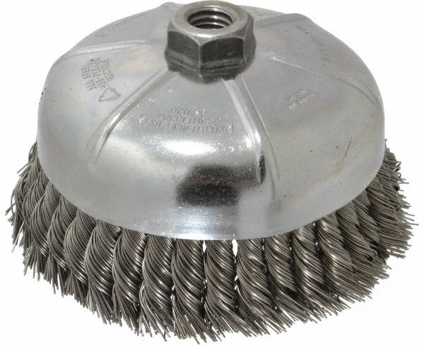 WEILER Weiler 94704 Knotted Cup Brush 6 in Steel Wire