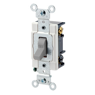 LEVITON Leviton 1223-SGY Toggle 3-Way AC Quiet Switch 20 Amp 120/277 Volt
