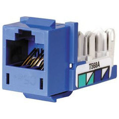 Hubbell HXJ5EB 8-Position Blue T568A/T568B Category 5E Modular Keystone Jack