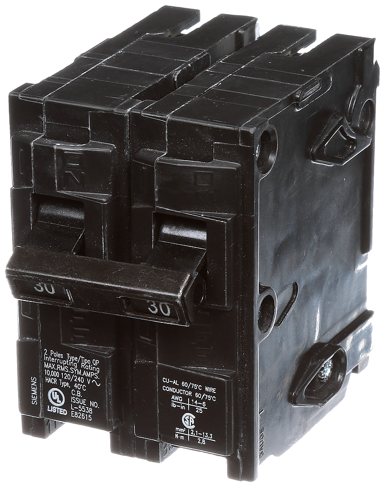 SIEMENS Siemens Q230 QP/MP Circuit Breaker, 120/240 VAC, 30 Amp, 10 kAIC, 2 Poles