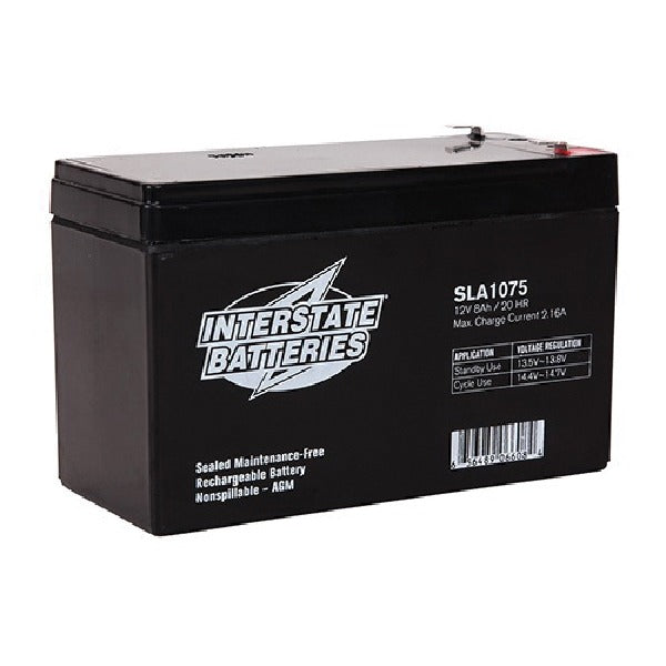 INTERSTATE BATTERIES Interstate Batteries SLA1075 AGM Battery 12V 8Ah (F1 Terminal) PS-1270