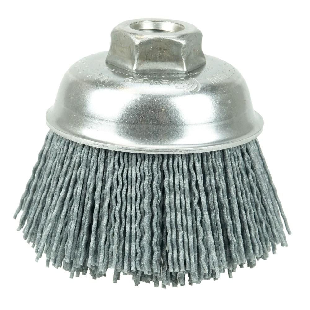 WEILER Weiler 14414 Cup Brush 3.5 in Nylon Crimped 120 Grit 12000 Rpm