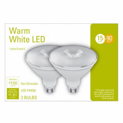GE G E Lighting 93129303 PAR38 Led Flood Bulb 15W 2PK