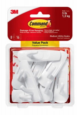 3M 3M Company 17001-8ES Command Medium Hook 8-pack