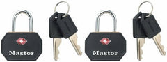 MASTER LOCK Master Lock Co 4681TBLK Keyed Luggage Lock 1-1/4 in Black 2 Pack