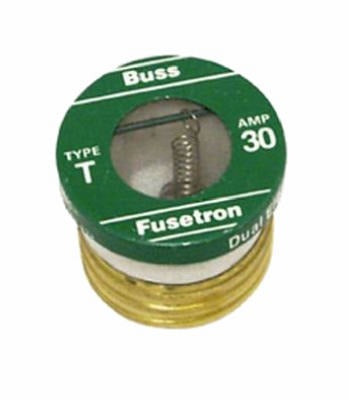 BUSSMANN Cooper Bussmann BP/T-30 Type T Plug Fuse 30A 2 Pack