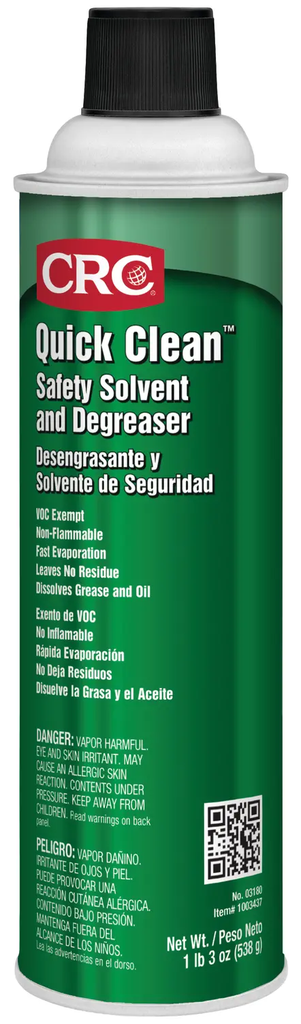 CRC INDUSTRIES CRC 03180 Quick Clean Safety Solvent and Degreaser 19 Wt Oz